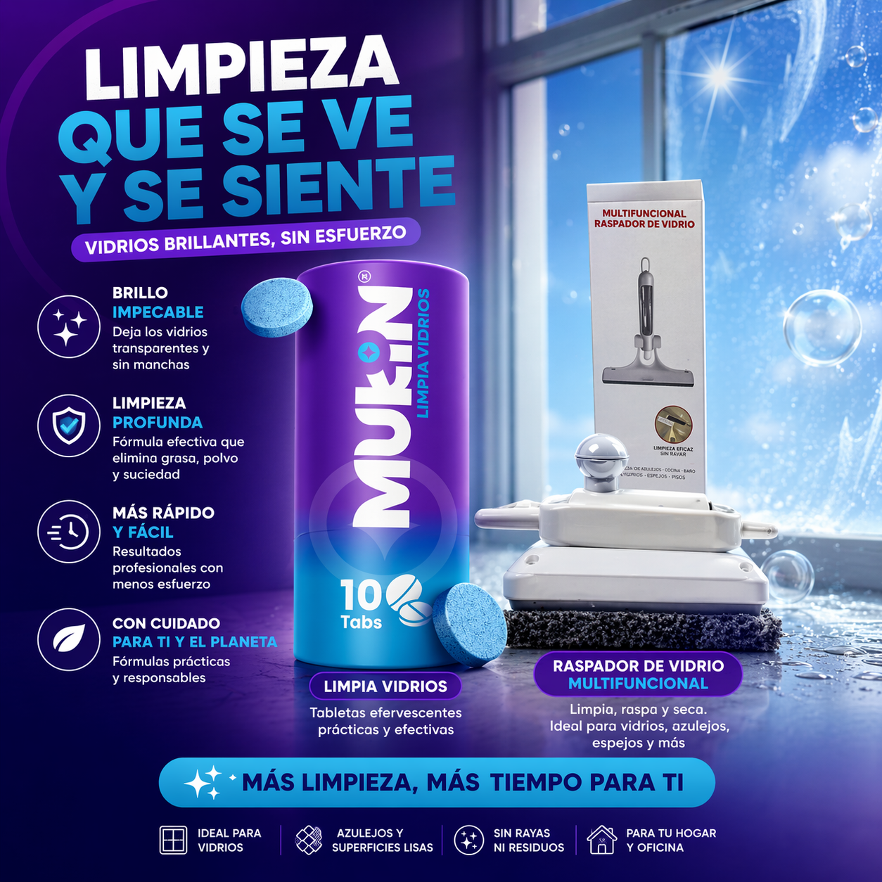 Combo Mukin Limpia Vidrios